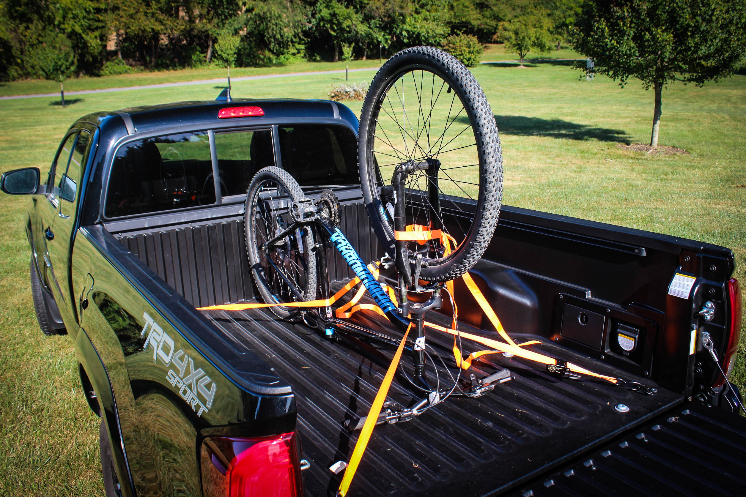 Simple way to secure bikes in a truck bed