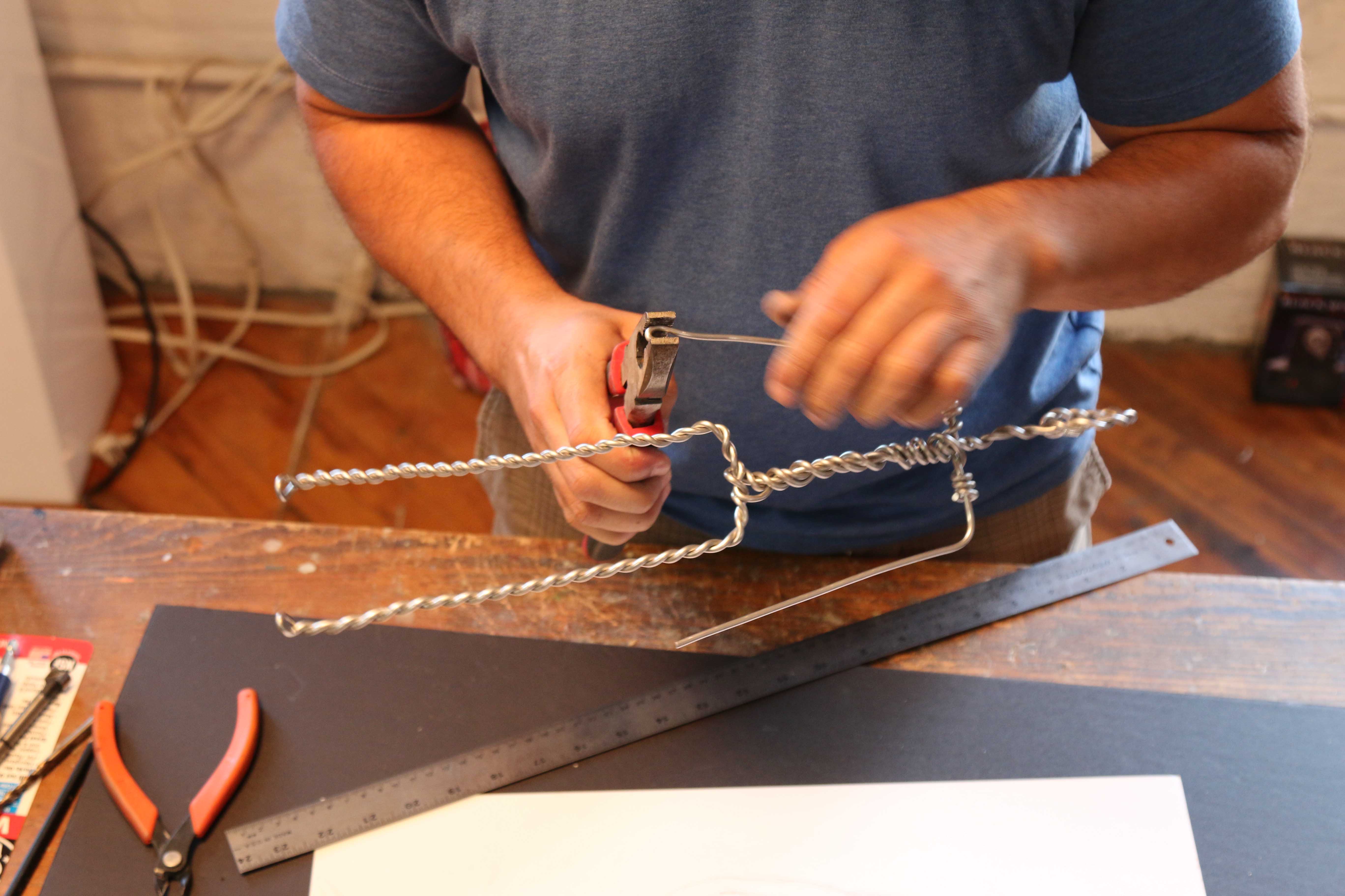 Making an armature for a clay sculpture