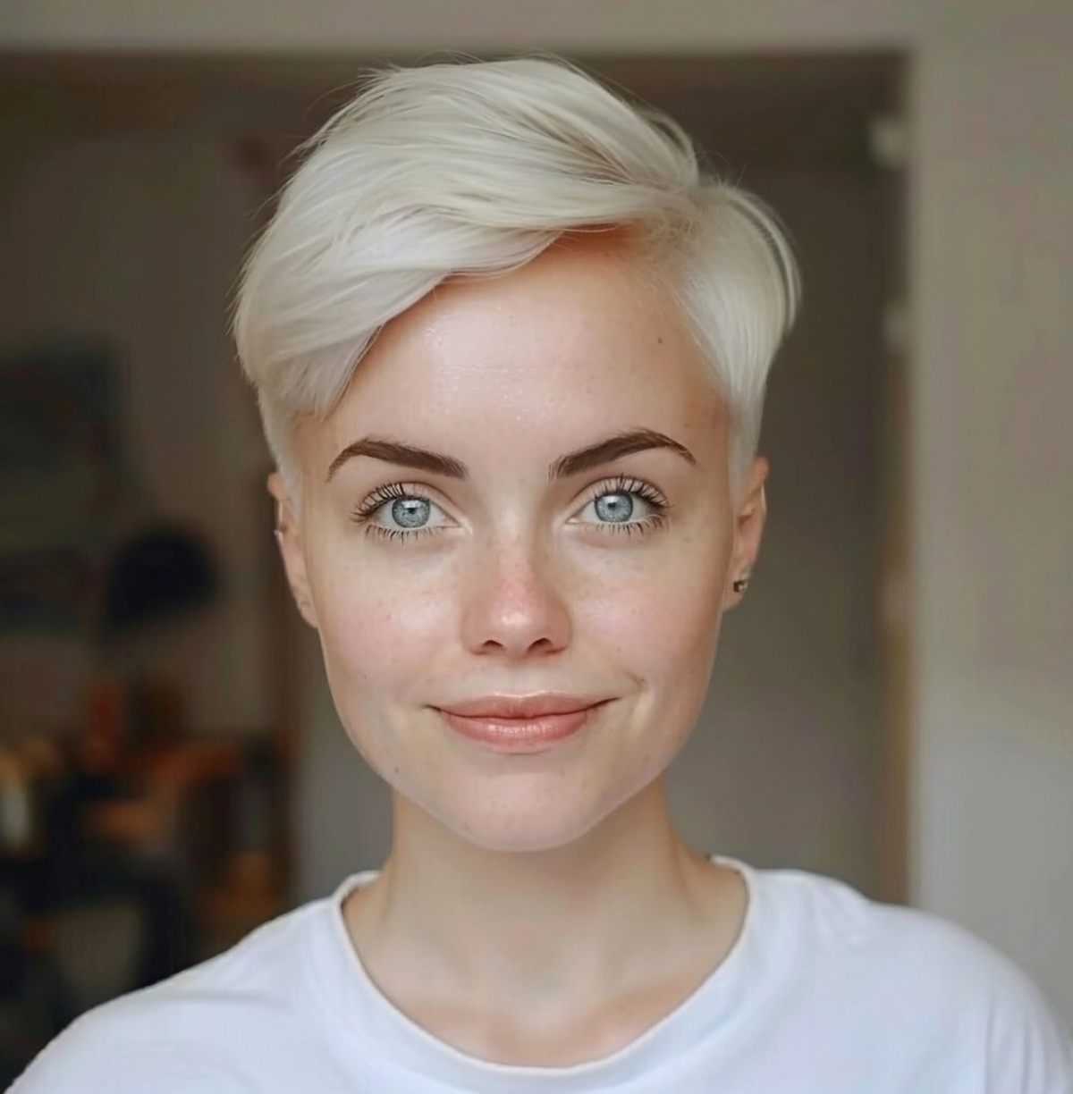 Clean cut hairstyle girl