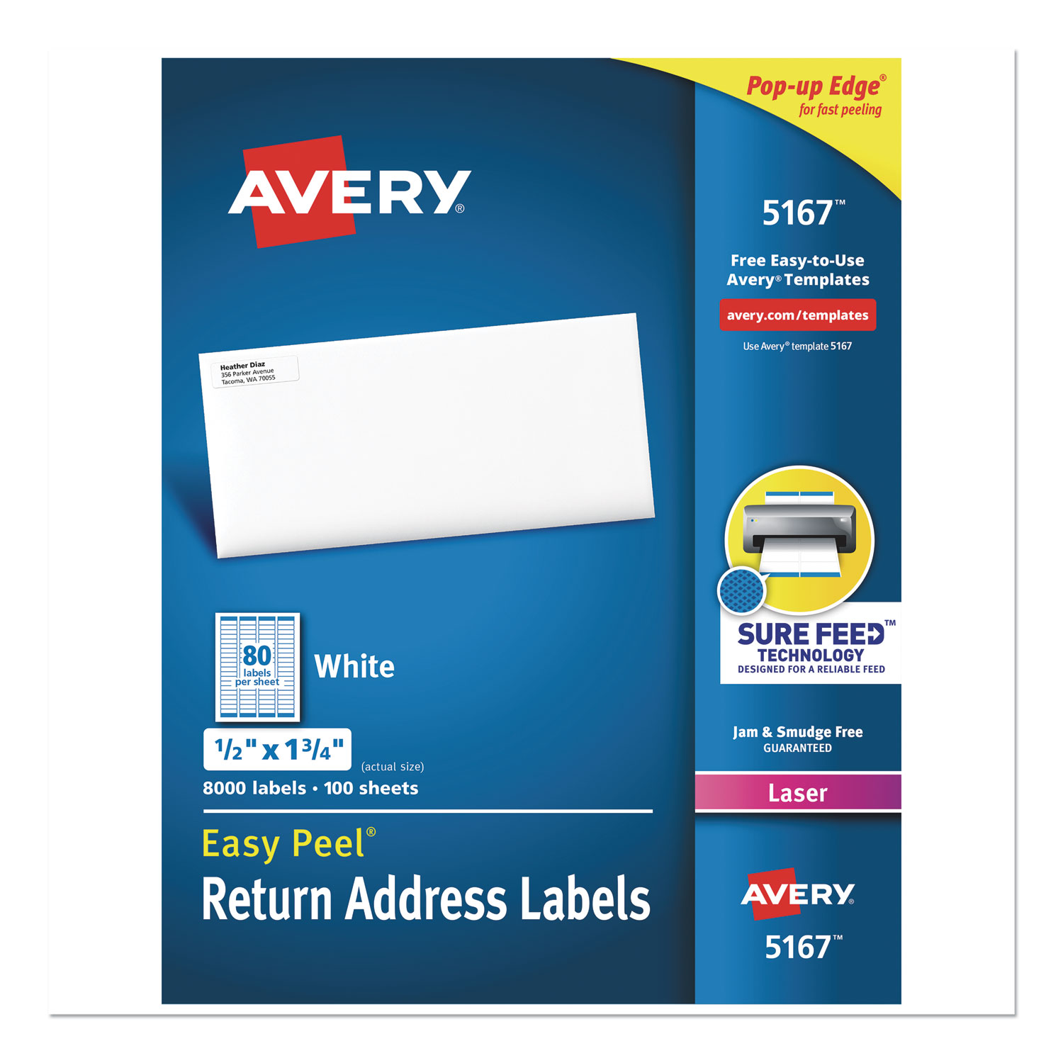 Ave5167 Avery Easy Peel Return Address Labels Zuma