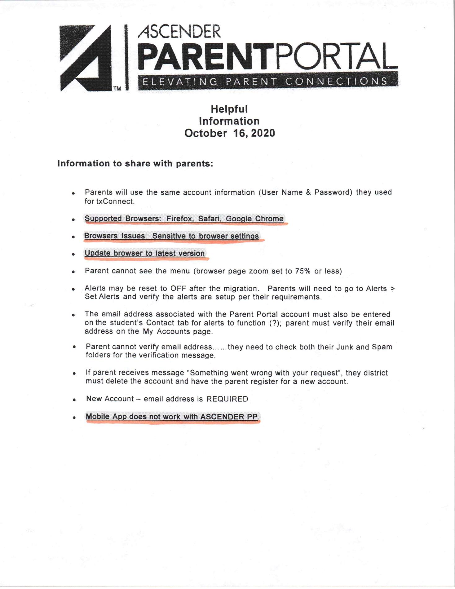 Parent portal (gradebook)