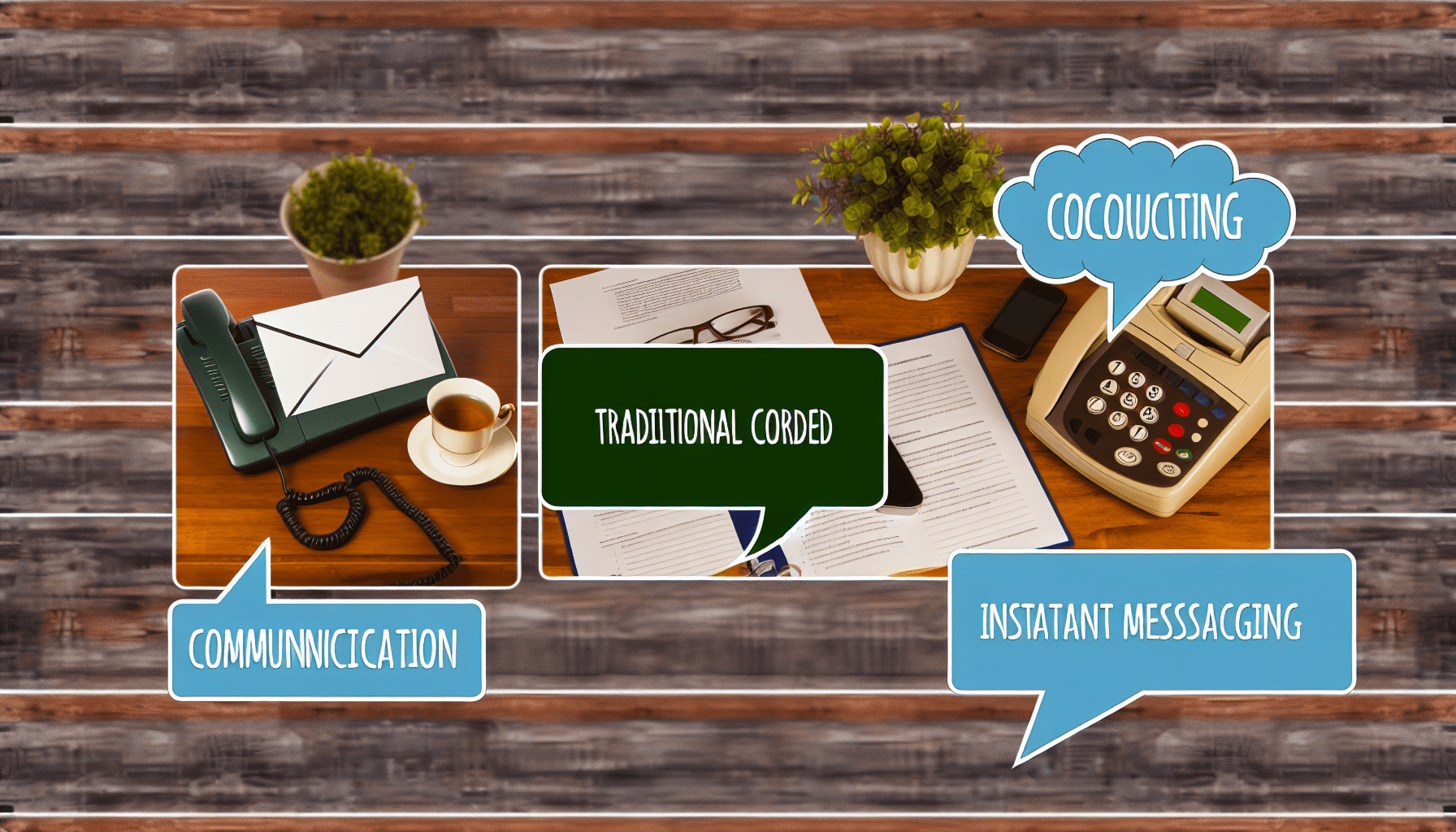 A visual showing various communication methods like email, phone, and instant messaging, each with appropriate usage contexts