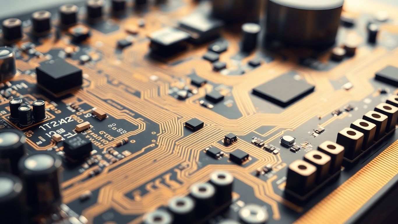 Ensuring Precision: The Critical Role of Aerospace PCB Assembly in Modern Aviation 3 Aerospace PCB assembly with intricate golden traces.