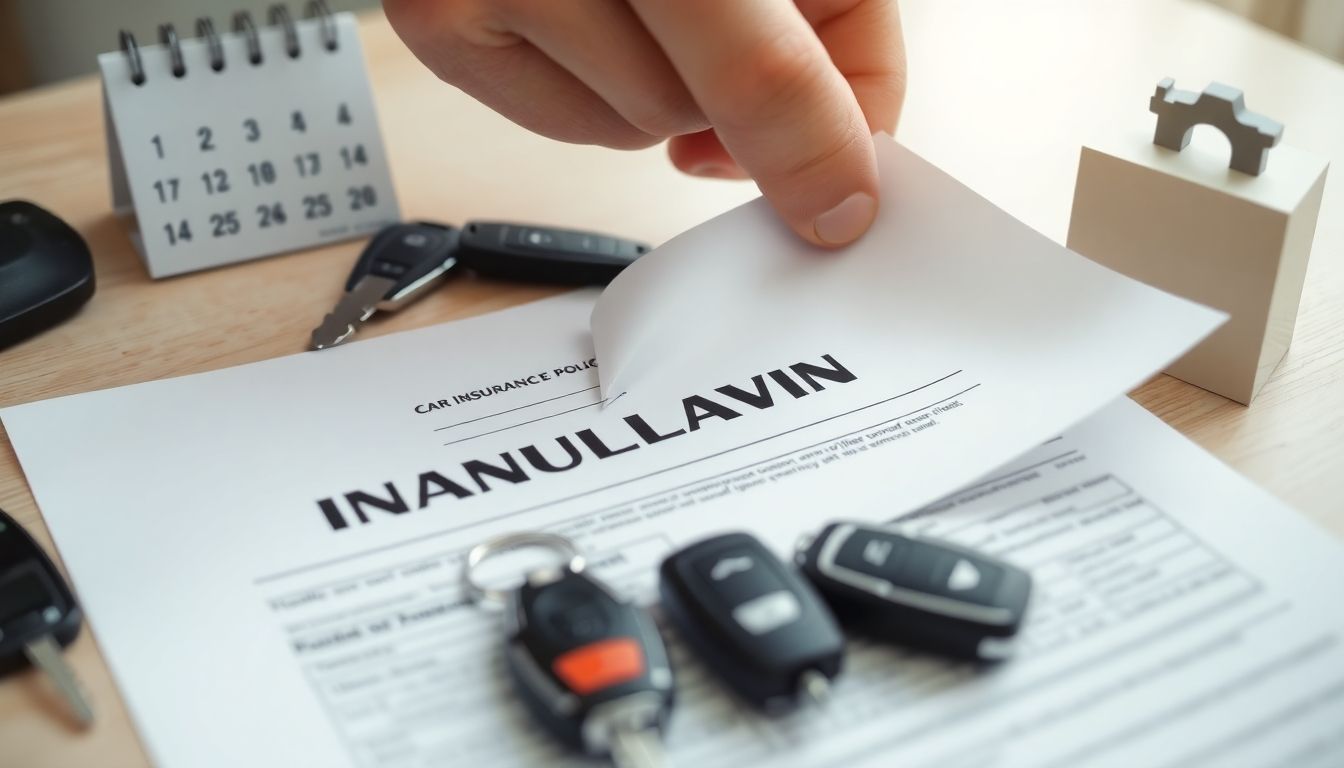 Mano che strappa un documento di assicurazione auto.