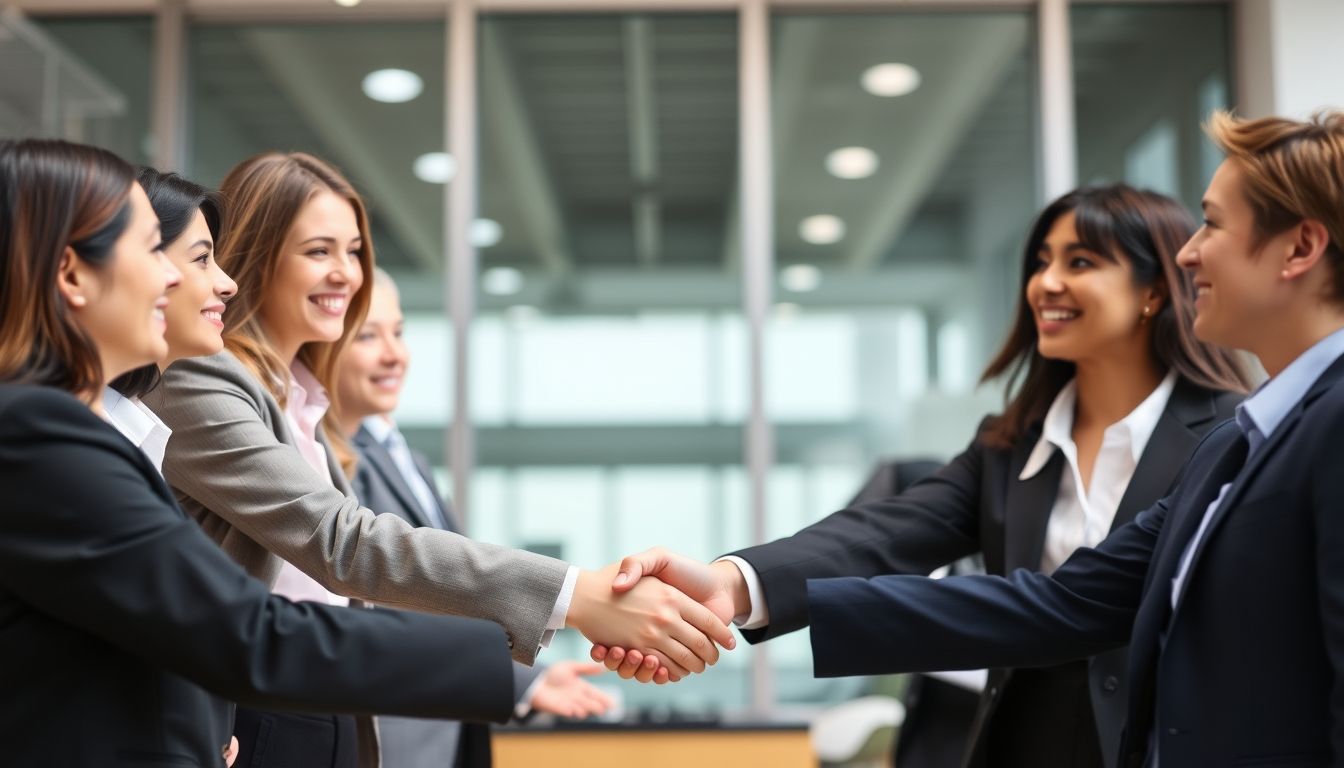 Professionisti aziendali che si stringono la mano