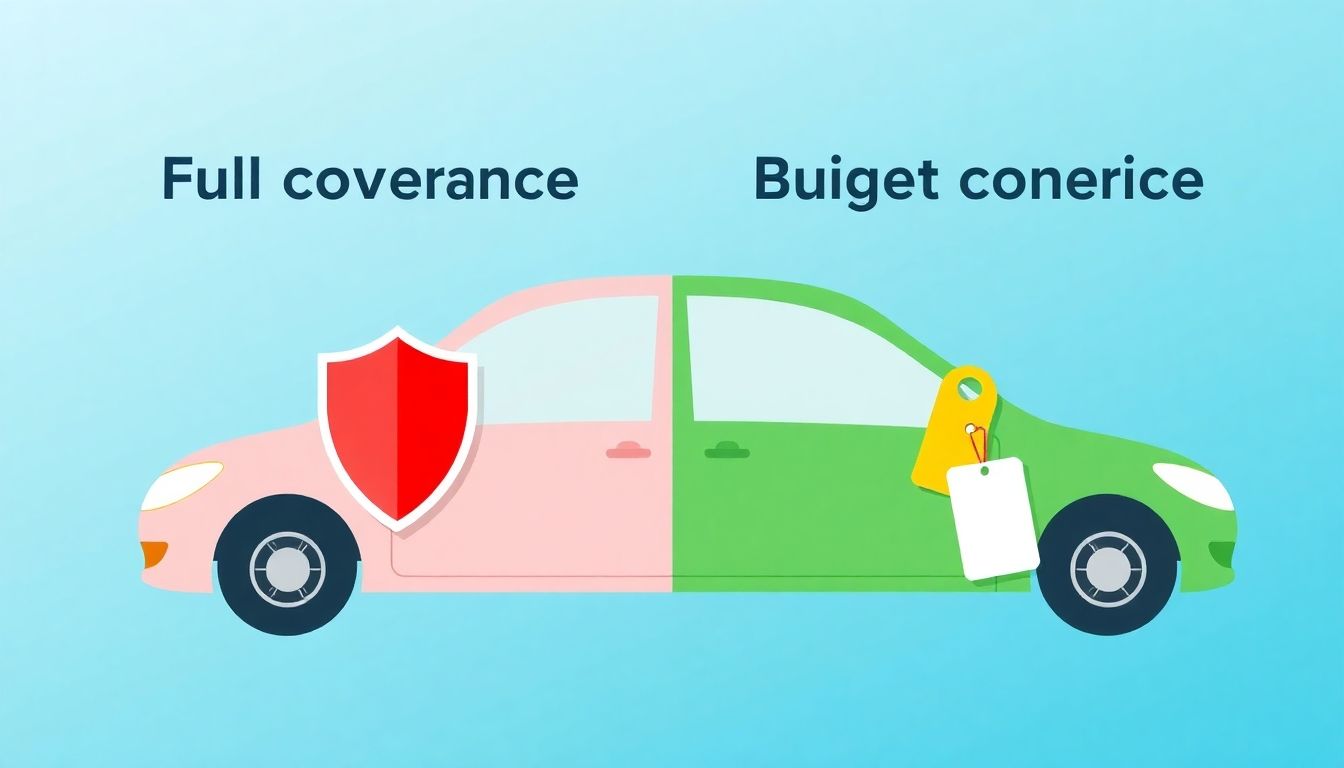 Immagine che confronta polizza auto completa e risparmio.