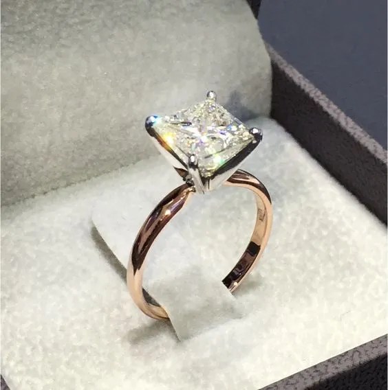 Princess Cut 925 Sterling Silver Natural Gemstone White Sapphire Diamond Rings Engagement Gift Bridal Wedding Women Jewelry Size 6 7 8 9 10