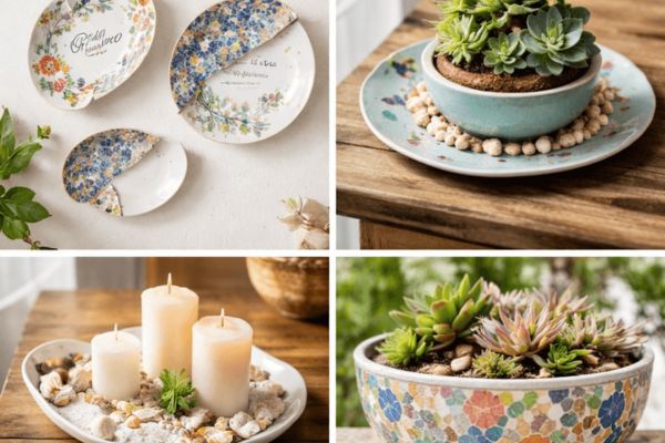 Pratos com bordas quebradas