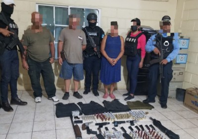 Dpi captura a tres sospechosos con un arsenal en Olancho