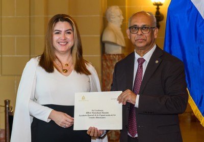 Cossette López presenta sus cartas credenciales como nueva representante de Honduras ante la OEA