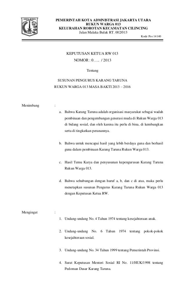 Contoh surat permohonan sk pendirian ukm kepada universitas. Contoh Surat Pengesahan Organisasi Karang Taruna Kumpulan Contoh Surat Dan Soal Terlengkap
