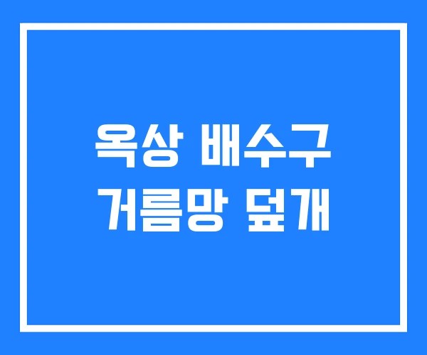 옥상 배수구 거름망 덮개