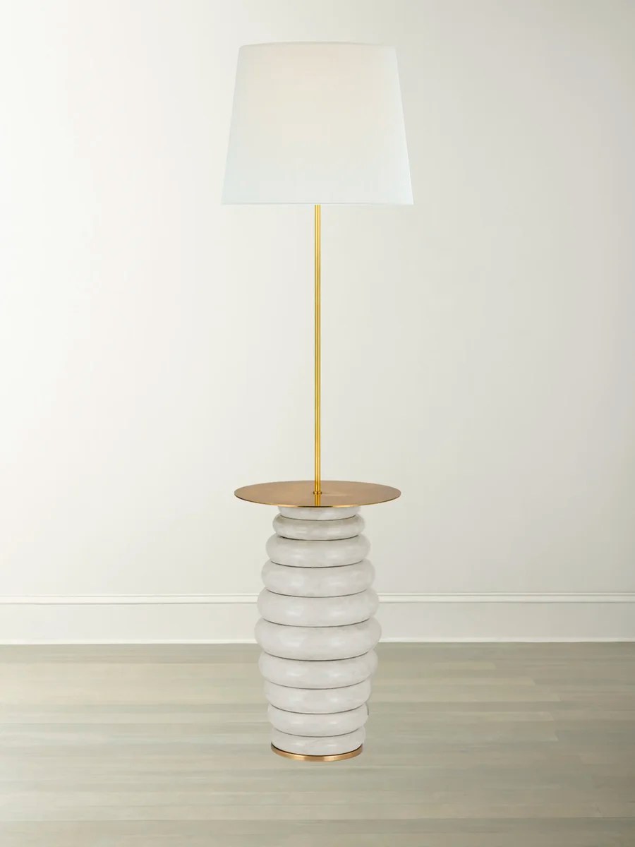 Extra large tray table floor lamp