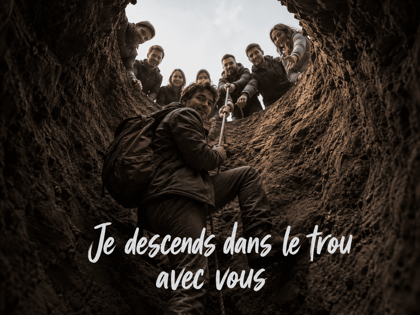 Je descends dans le trou avec vous