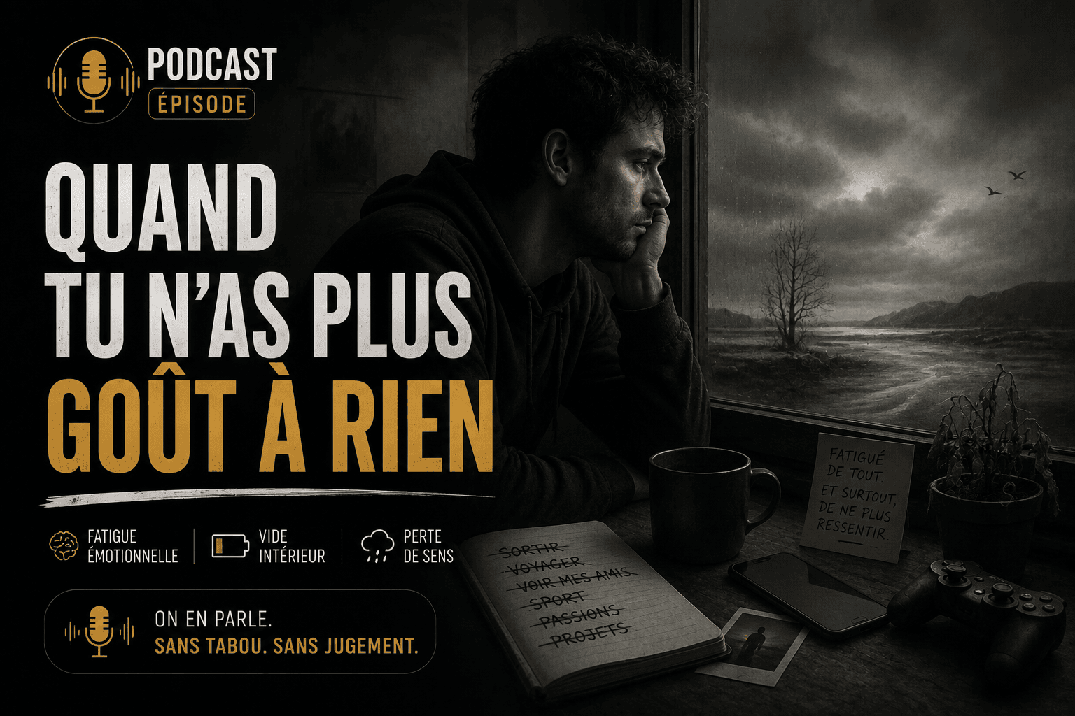 Podcast Episode: Quand tu n’as plus goût à rien ( douleur- identification-tension-prise de consci