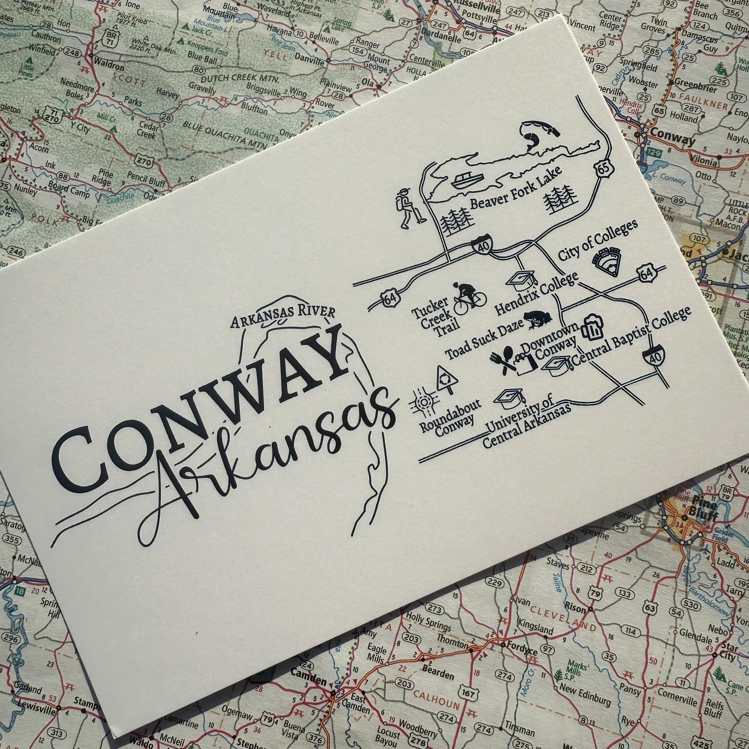 Town Pride Conway Map Post Card Kitchen Store More IMG 2829 