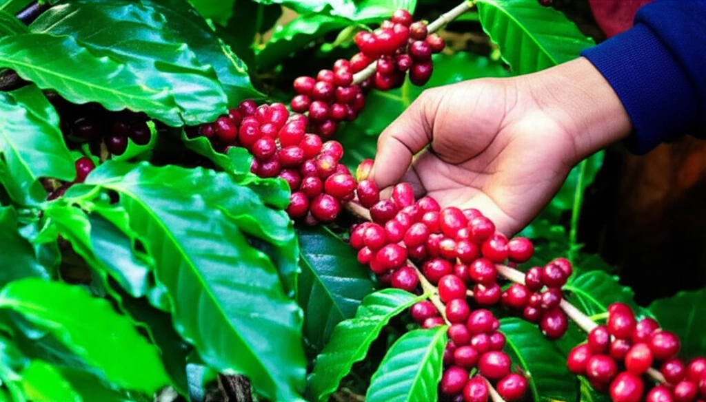 Hand harvesting ripe coffee cherries, illustrating Direct Trade Coffee Explained and farm-to-cup sourcing.
