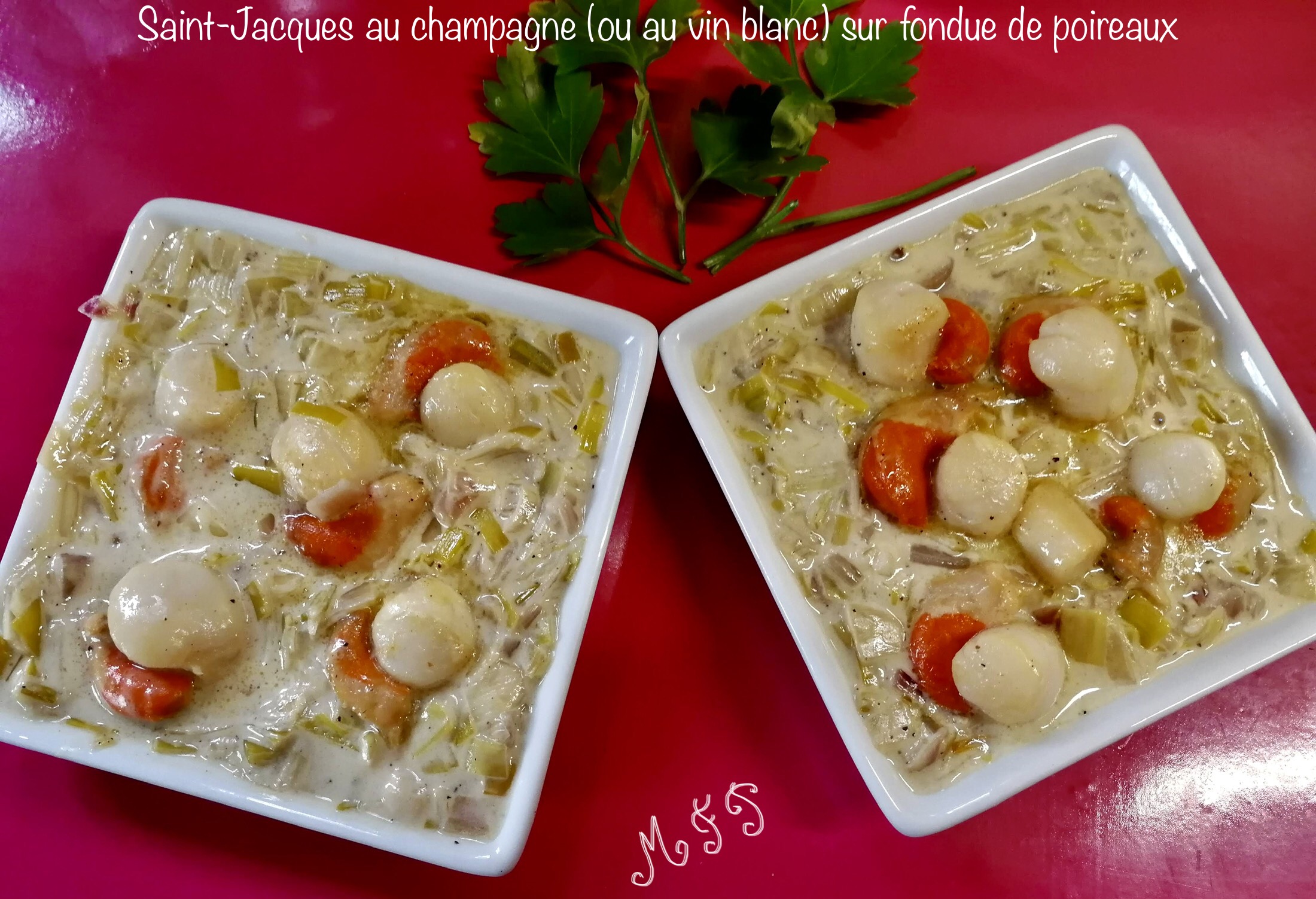 Fondue De Poireaux Saint Jacques Cookeo Saint-Jacques au champagne (ou au vin blanc) sur fondue de poireaux -  Recette Cookeo