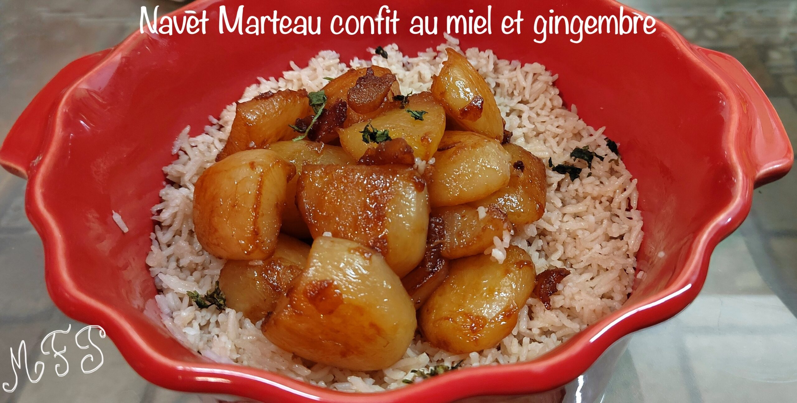 Navet Marteau confit au miel et gingembre