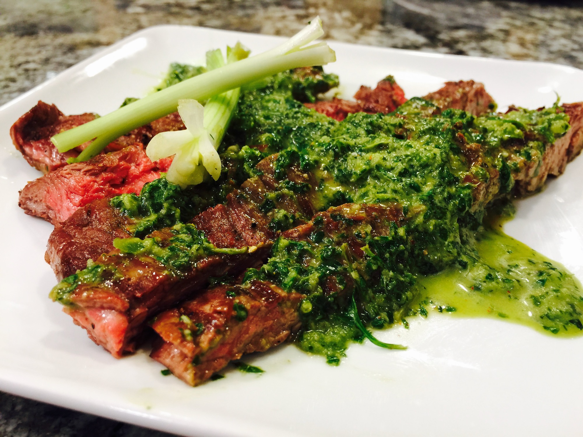 Photo of Chimichurri Sauce on Steak
