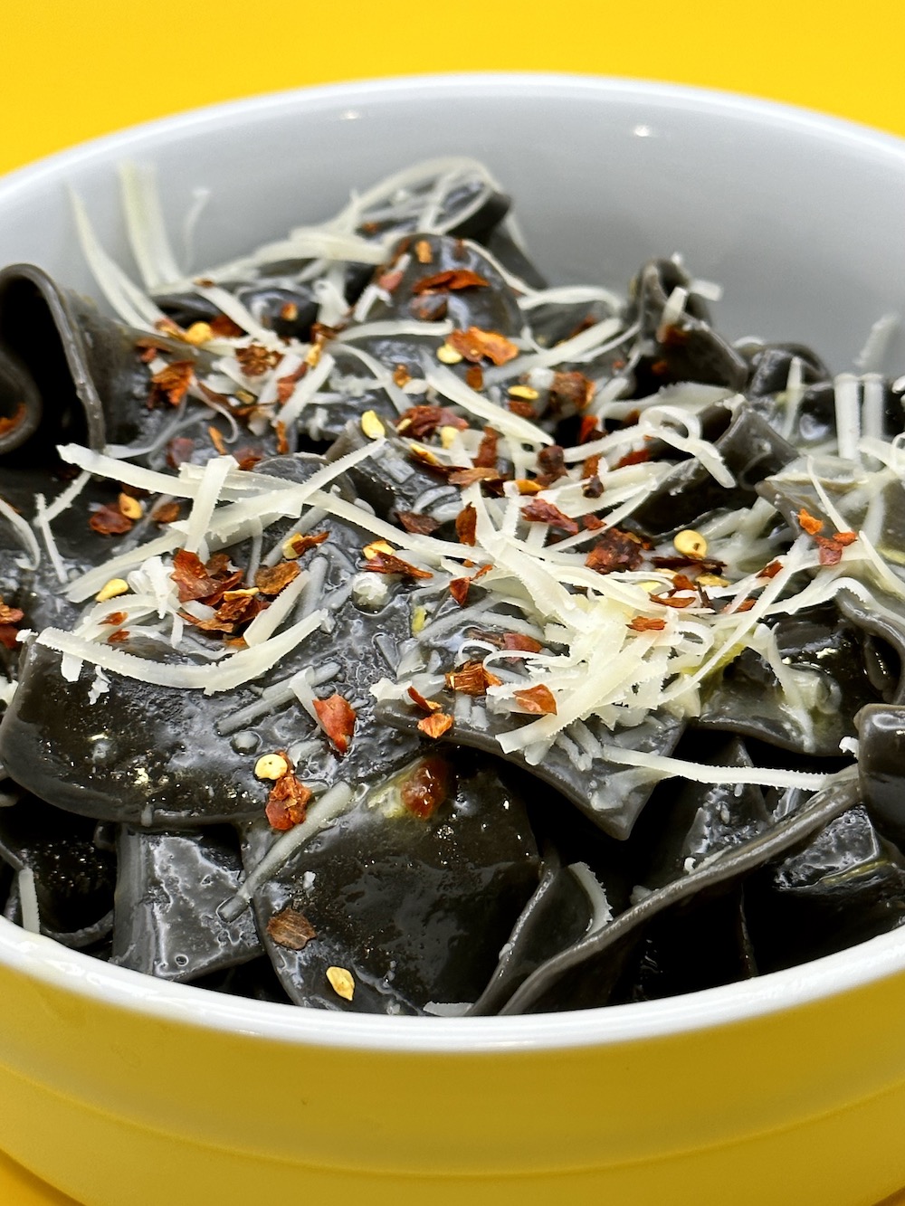 Spicy Squid Ink Pasta with Lemon Garlic Sauce