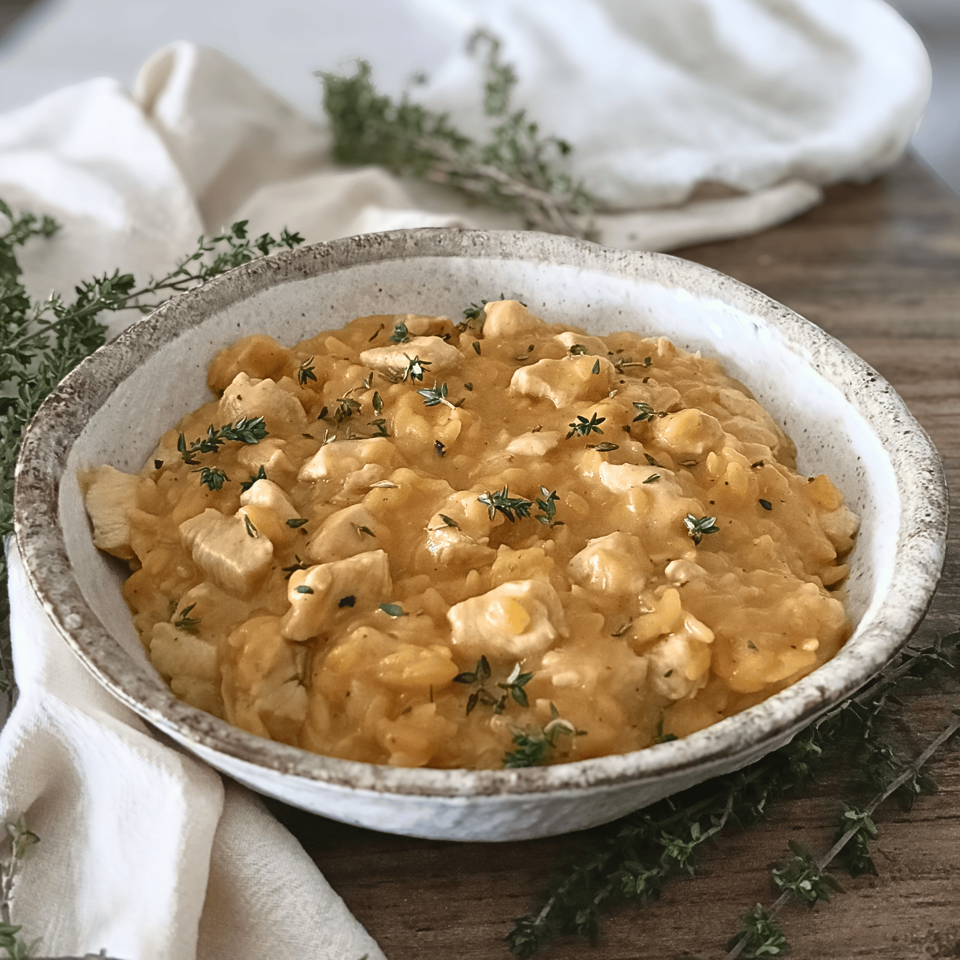 My French onion chicken with risoni is creamy, comforting and packed with deep savoury flavour, with tender chicken, caramelised onions and risoni all cooked together in one pot. I love this kind of dinner when I want something cosy without creating a mountain of washing up. The onions bring that rich French onion flavour, while Gruyère and crème fraîche make everything beautifully creamy. It’s hearty, simple and exactly the sort of bowl I want when the weather turns cool.