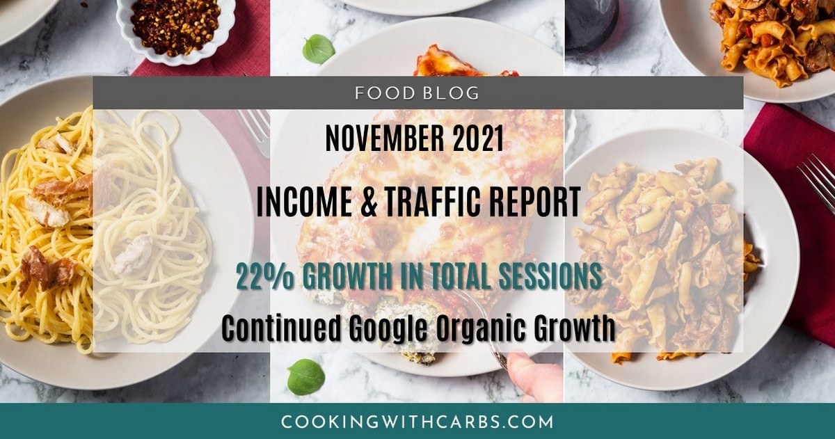 Food Blog Income Report November 2021 - Cooking with Carbs