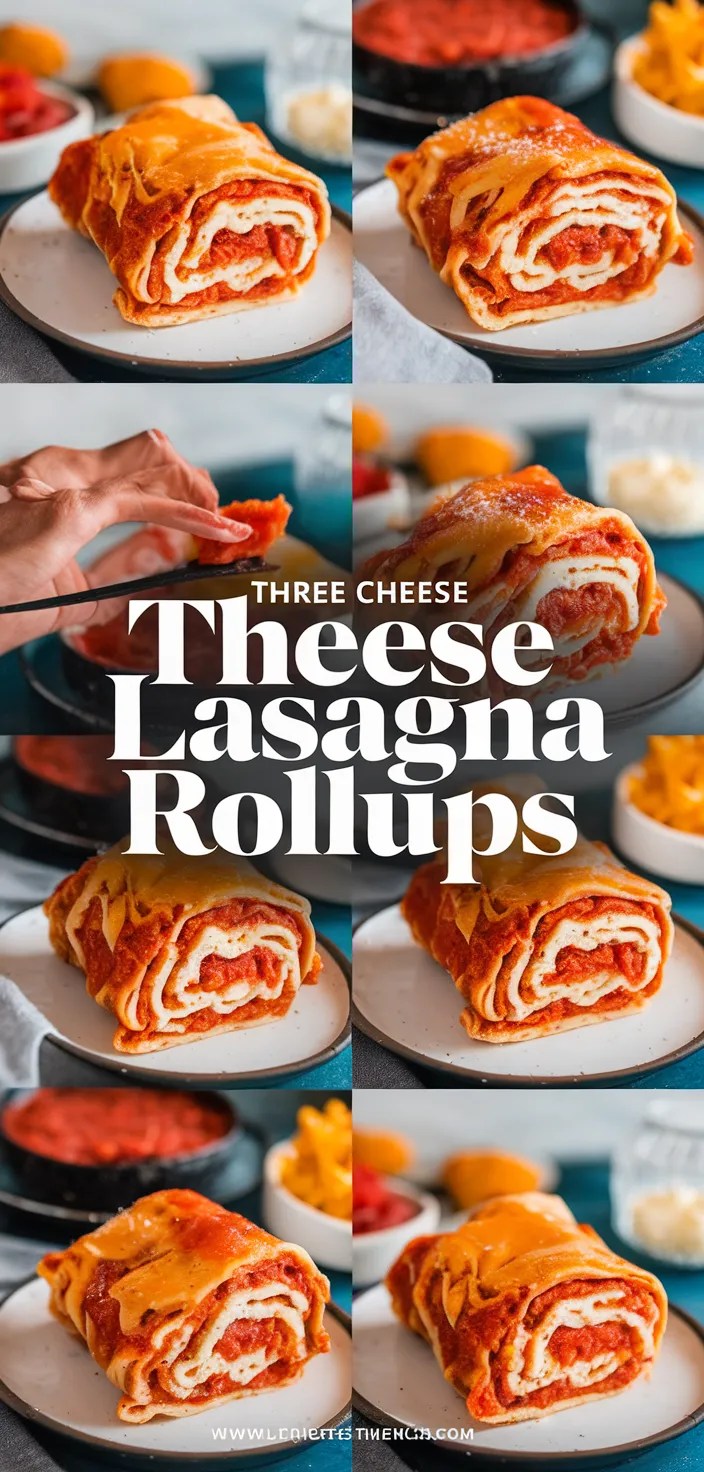 A photo of Three Cheese Lasagna Rollups Recipe