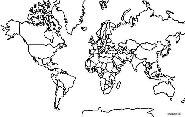 Printable World Map Coloring Page For Kids Novocom Top