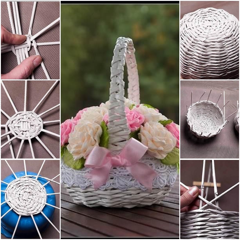 How To Diy Newspaper Tubes Weaving Basket