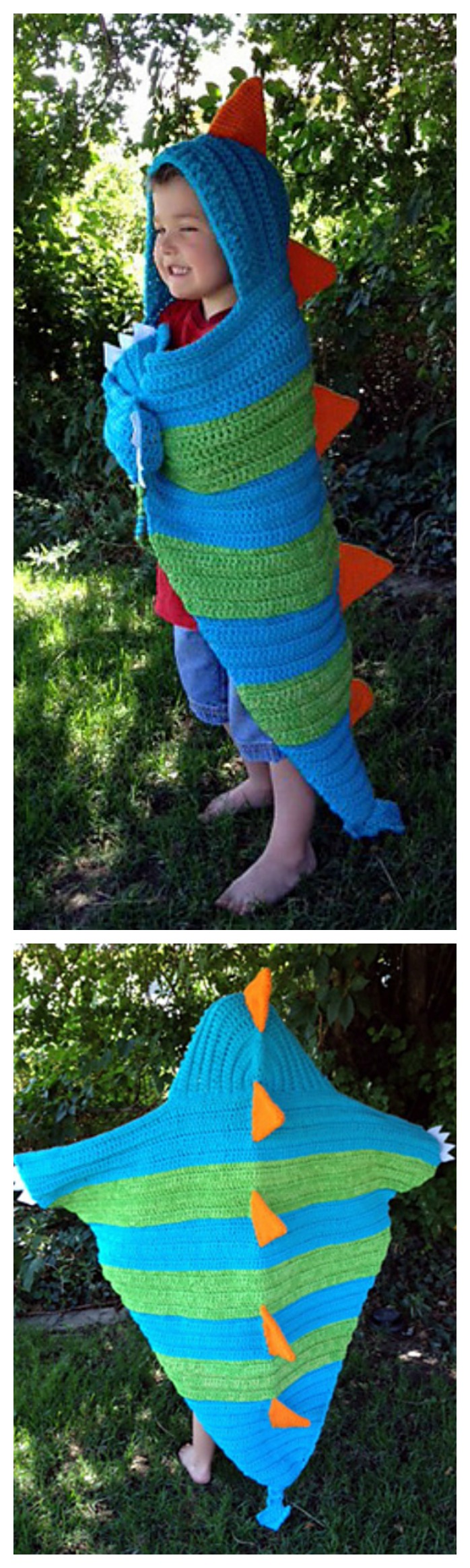 Hooded dragon blanket crochet pattern