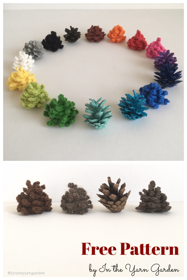 Pine cone ornament free crochet pattern