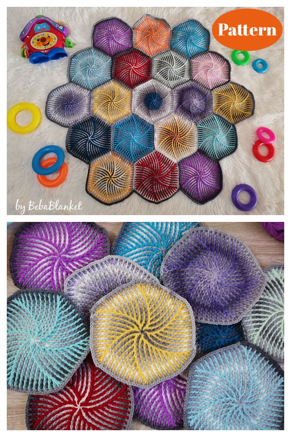 Combine these lace crochet hexagon to create a pretty doily. Swirly Hexagon Crochet Pattern
