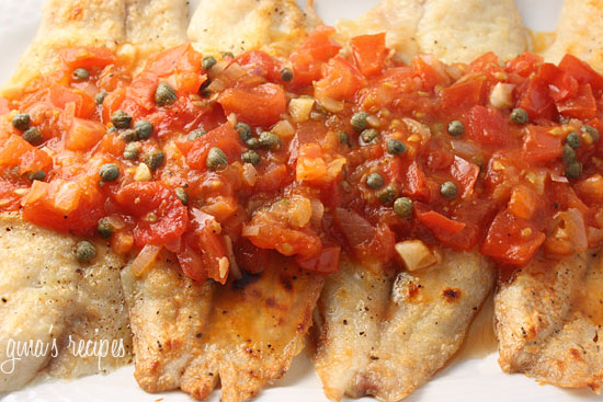 BROILED TILAPIA WITH TOMATO CAPER SAUCE