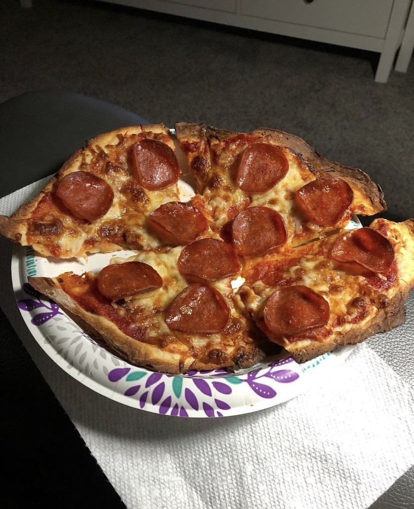 Turkey Pepperoni Pizzas with Two-Ingredient Dough