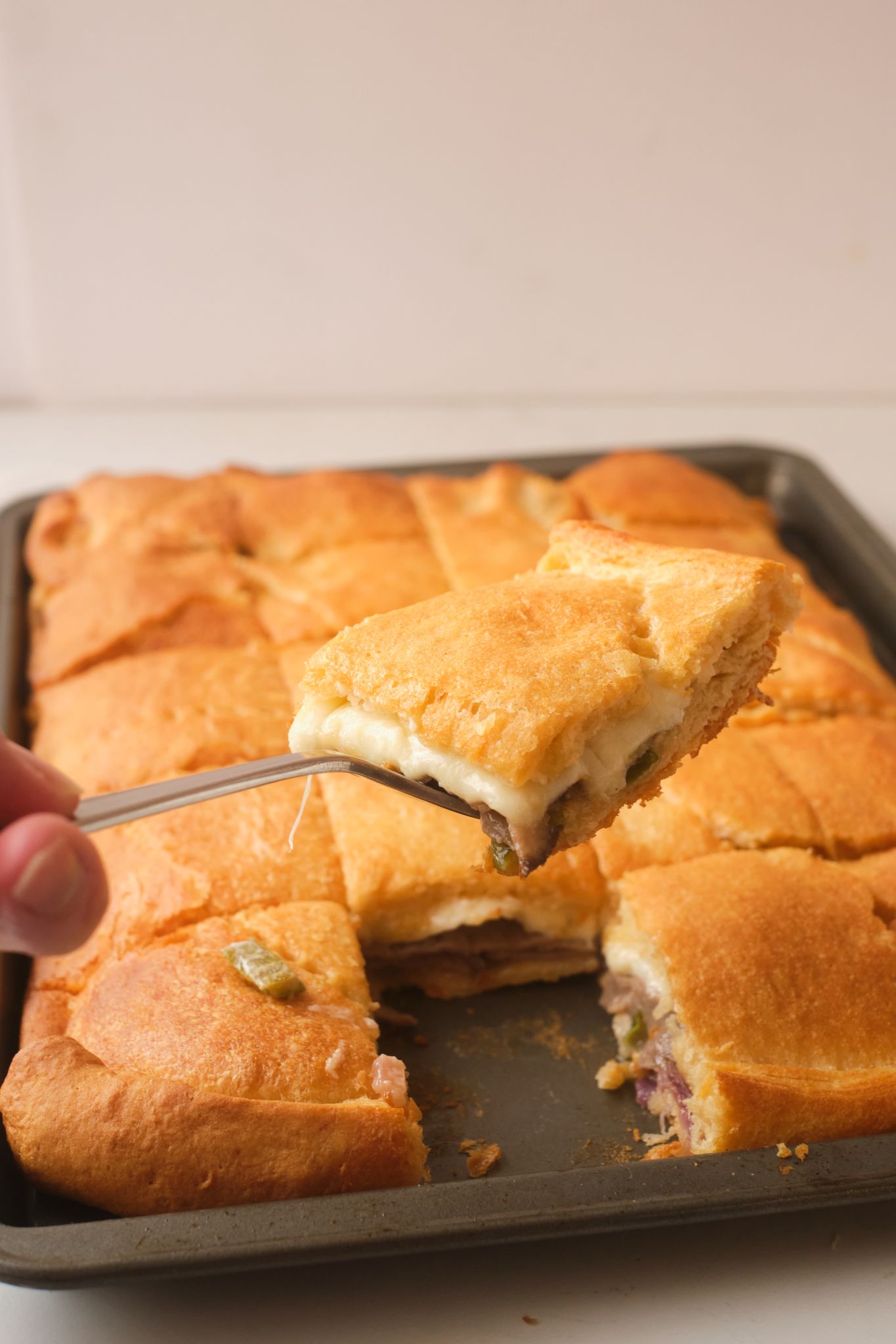 Philly style roast beef squares