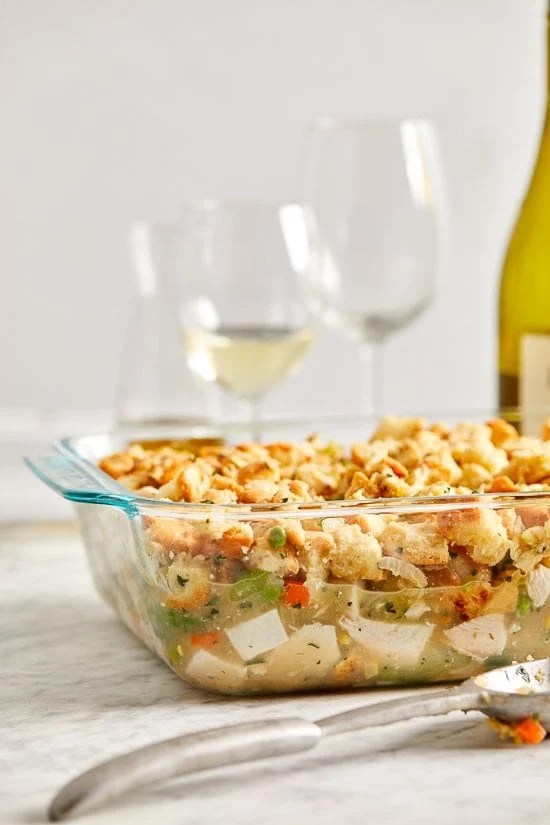 Turkey Pot Pie with Stuffing Crust