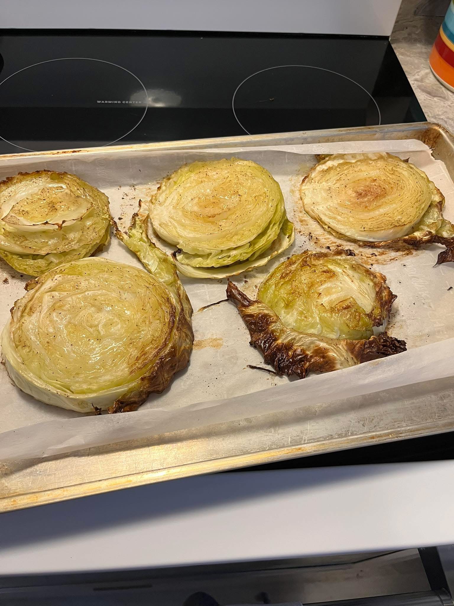 Weight Watchers easy seasoned cabbage steaks