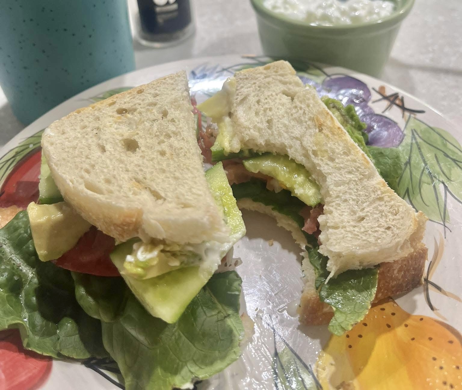 Weight Watchers Heirloom tomato sandwich