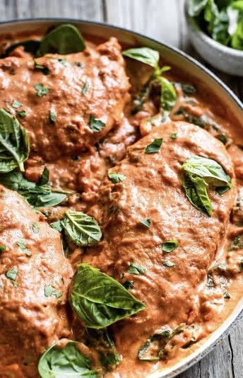 Oven Baked Creamy Tomato Basil Chicken Recipe