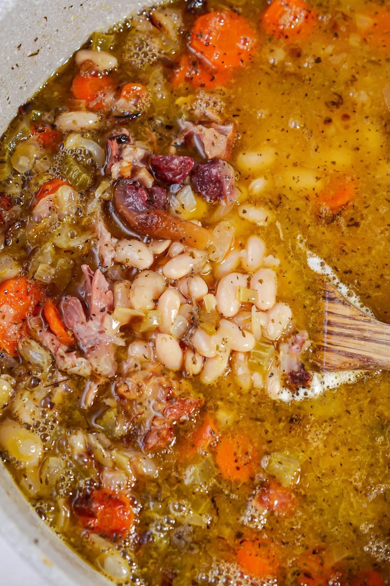 Beans Cooked with Ham Hocks