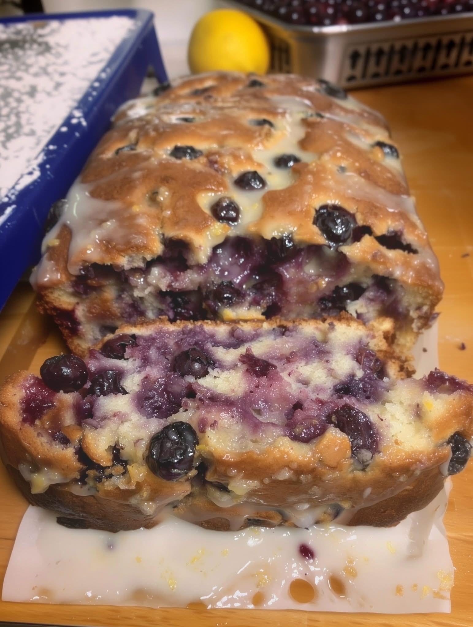 Easy Lemon Blueberry Bread Loaf
