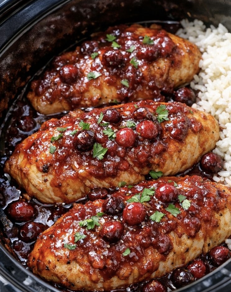 Slow Cooker Amish Cranberry Chicken