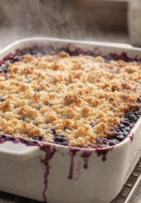 4-Ingredient Oven Baked Blueberry Dessert