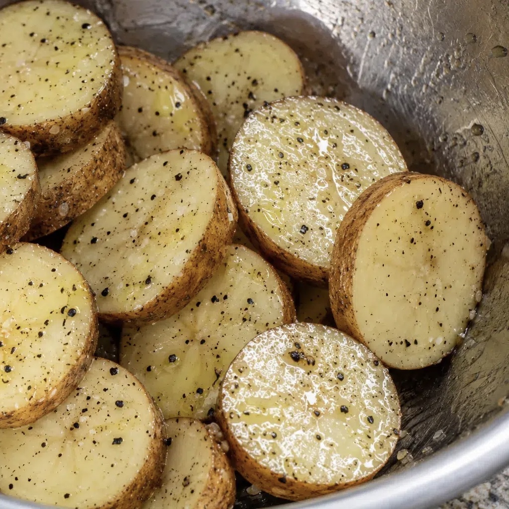 5-Ingredient Slow Cooker Summer Potluck Crispy Cheese Potato Rounds