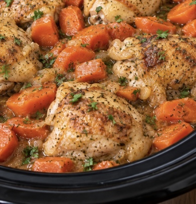 Slow Cooker Amish Chicken and Carrots