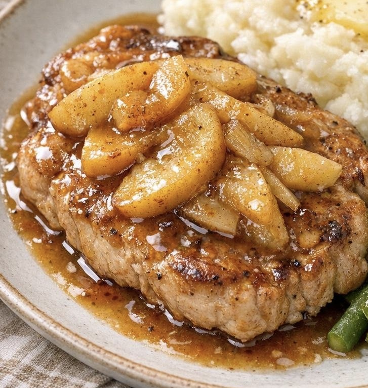 Slow Cooker 4-Ingredient Apple Cinnamon Pork Chops