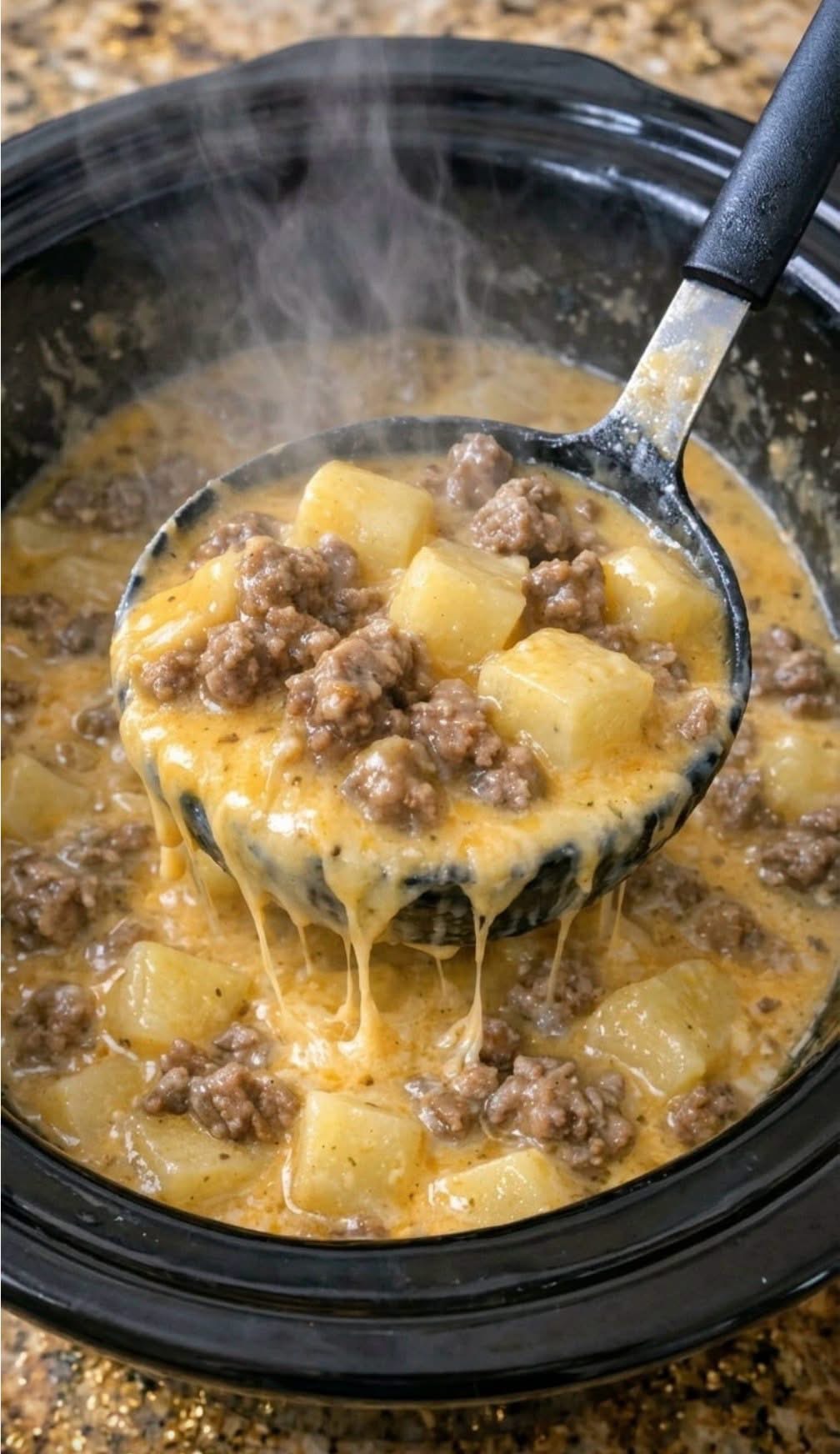 Slow Cooker Cheeseburger Soup