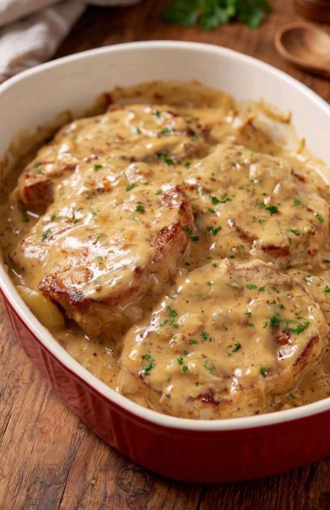Slow Cooker Smothered Pork Chops