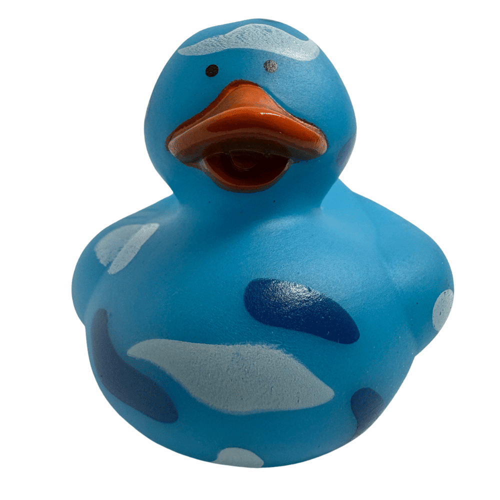BLUE CAMOUFLAGE RUBBER DUCKY